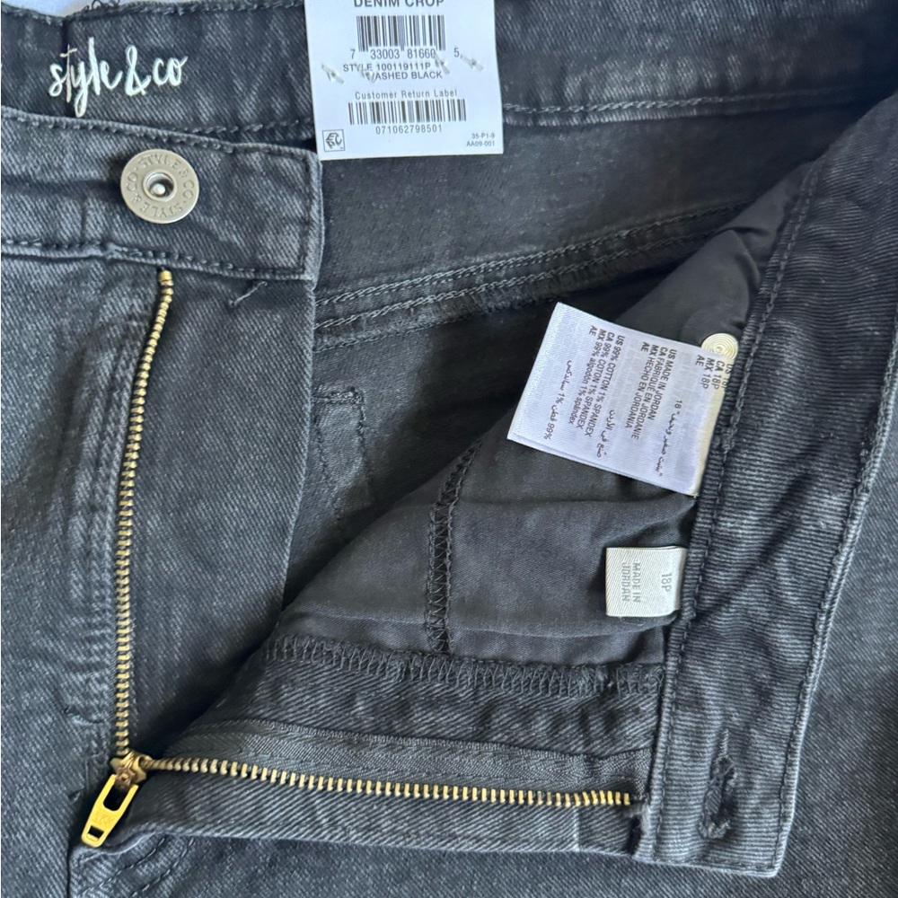 Style & Co. Black Ripped Capris - Picture 7 of 10